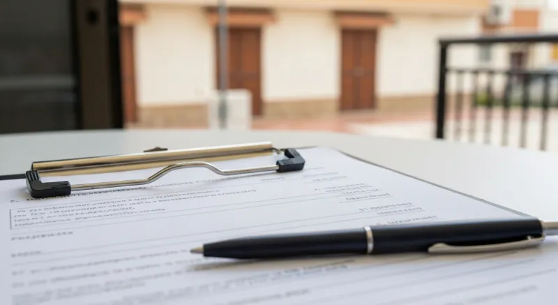 Documento Boletín Eléctrico CIE en portapapeles con bolígrafo en Gavà