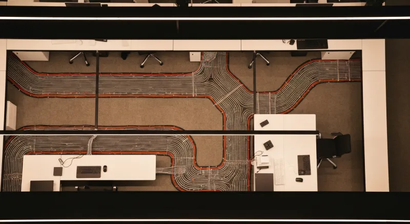 Cableado organizado dentro de un cuadro eléctrico residencial en Olot